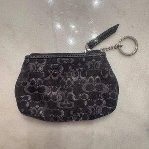 COACH Black and Silver Signature Wristlet